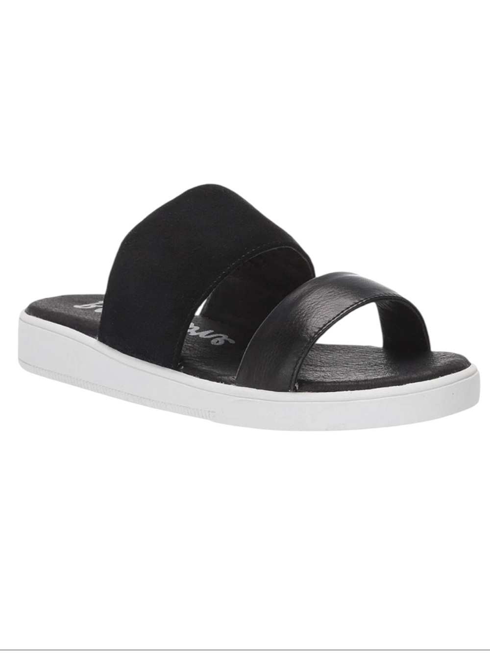 Blackstone RL92 Black Leather Slide Sandals Size 10